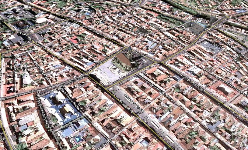 Centrul Clujului, vazut din Google Earth