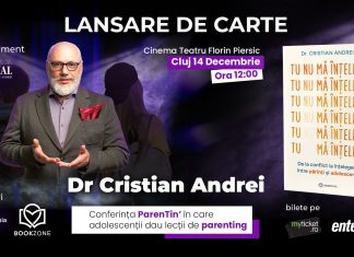 Ultimele bilete la ParenTin’: Atitudini eficiente în parentingul adolescenților, pe 14 decembrie, la Cinema Florin Piersic