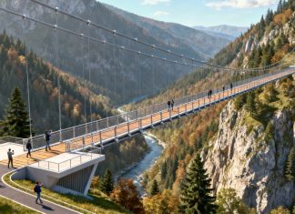 Cel mai înalt pod pietonal suspendat din Europa se va construi în Parva, Bistrița-Năsăud